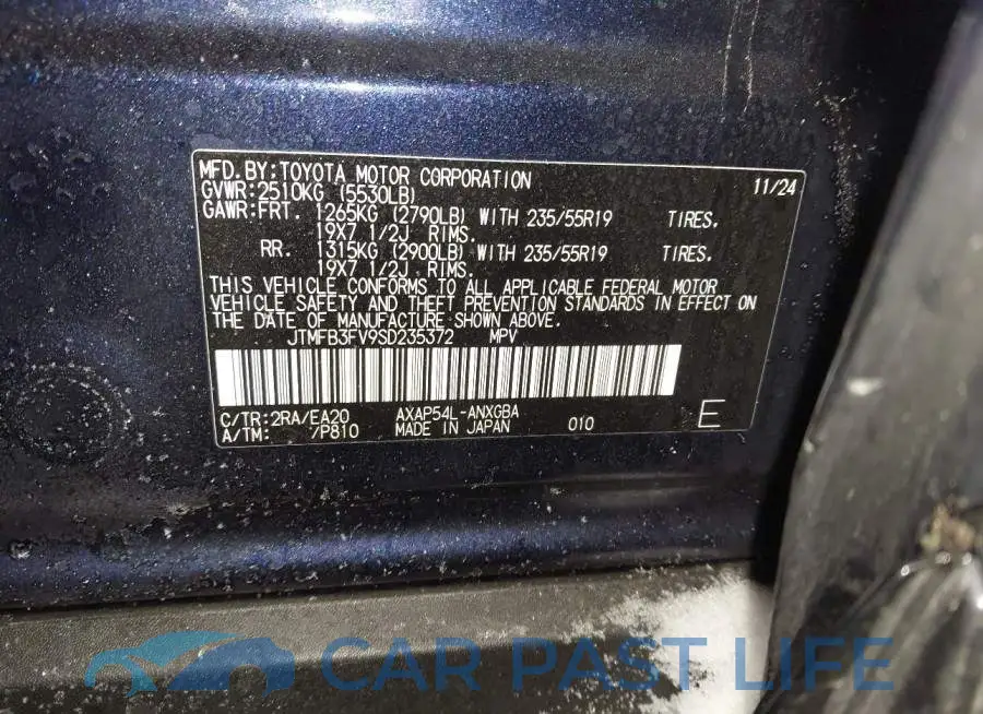 JTMFB3FV9SD235372# 9