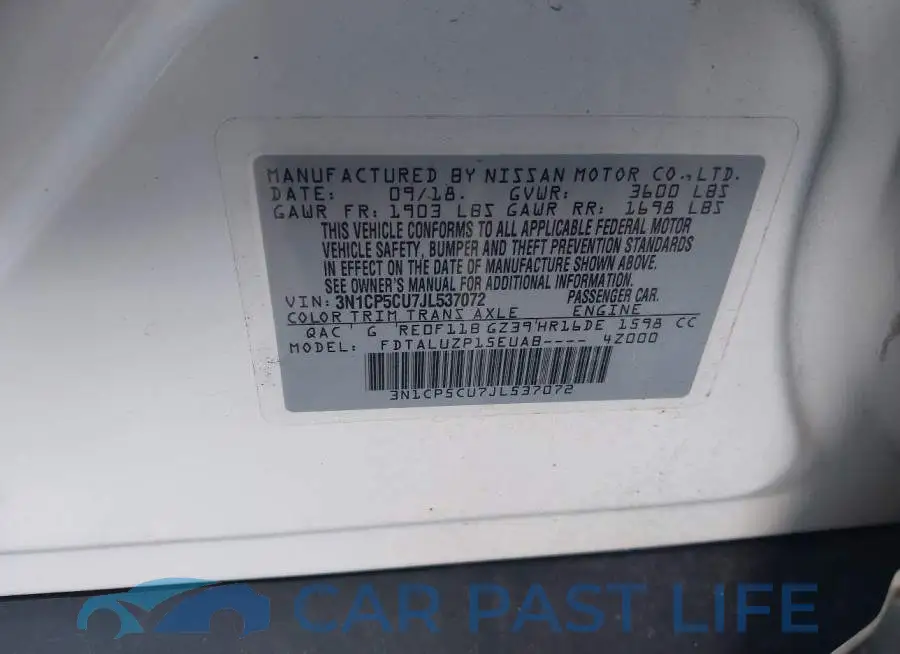3N1CP5CU7JL537072# 9