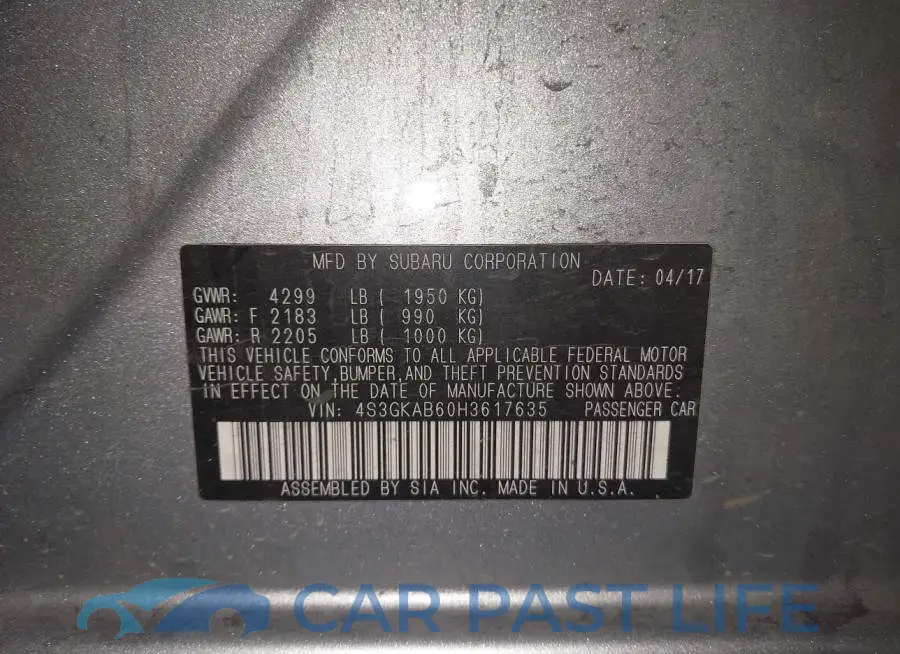 4S3GKAB60H3617635# 9
