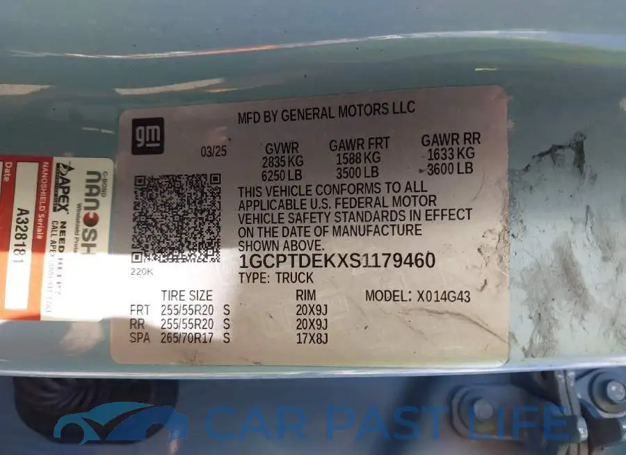 1GCPTDEKXS1179460# 9