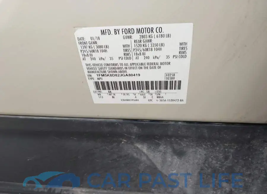 1FM5K8D82JGA80419# 9