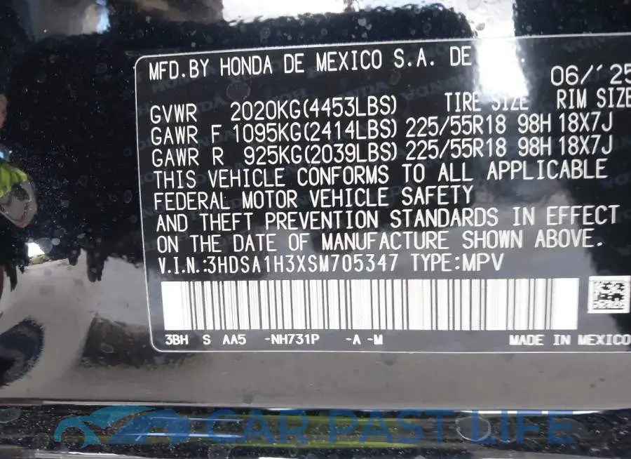 3HDSA1H3XSM705347# 9