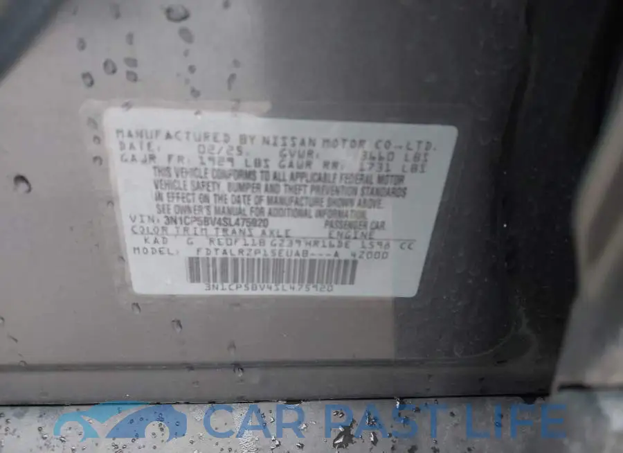 3N1CP5BV4SL475920# 9