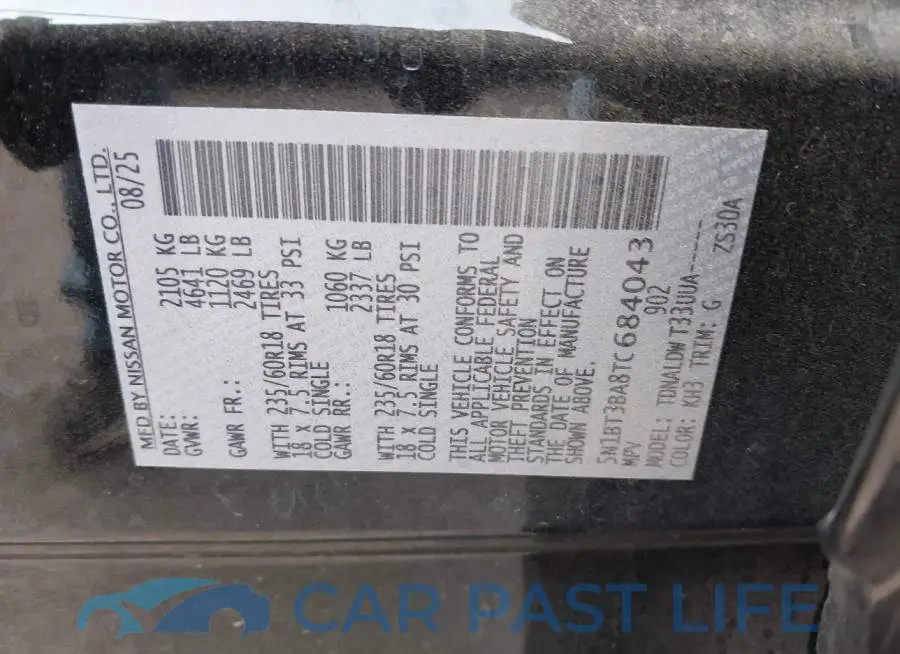 5N1BT3BA8TC684043# 9
