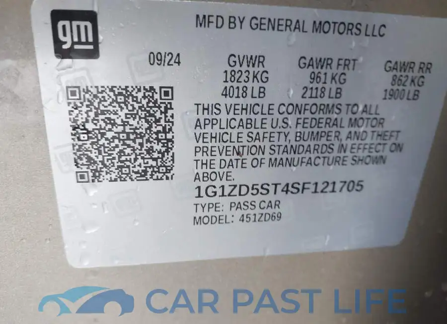1G1ZD5ST4SF121705# 9