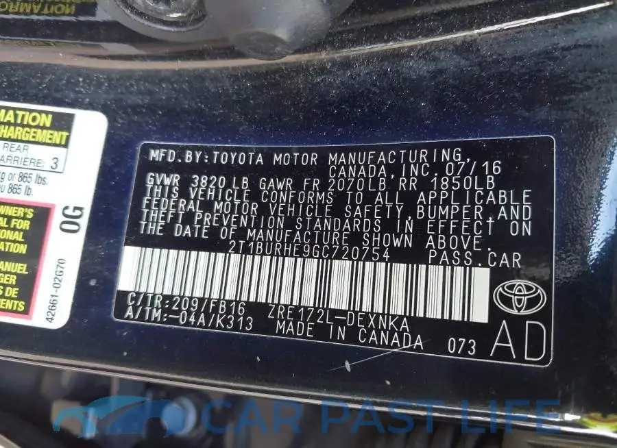 2T1BURHE9GC720754# 9