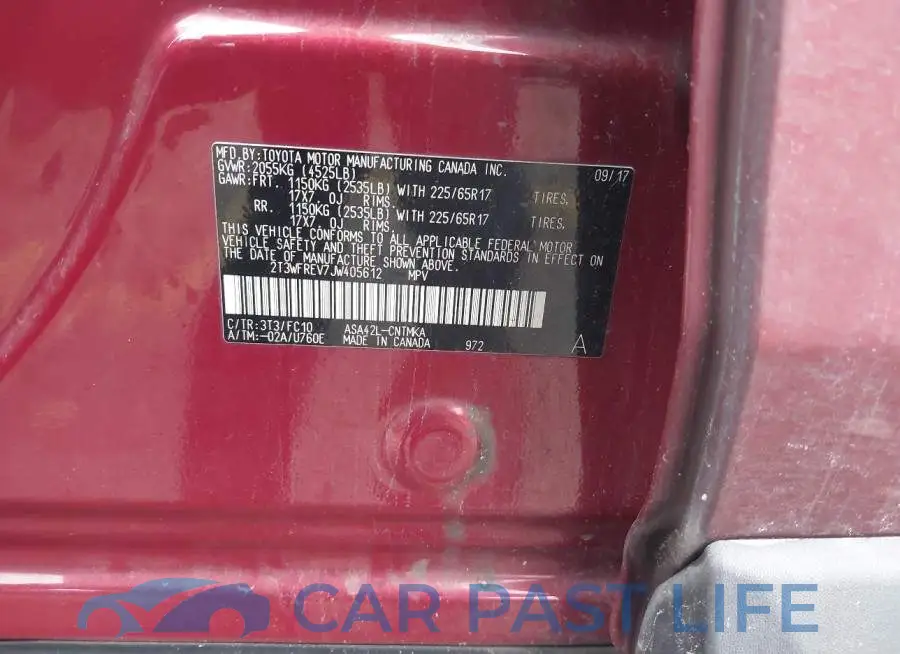 2T3WFREV7JW405612# 9