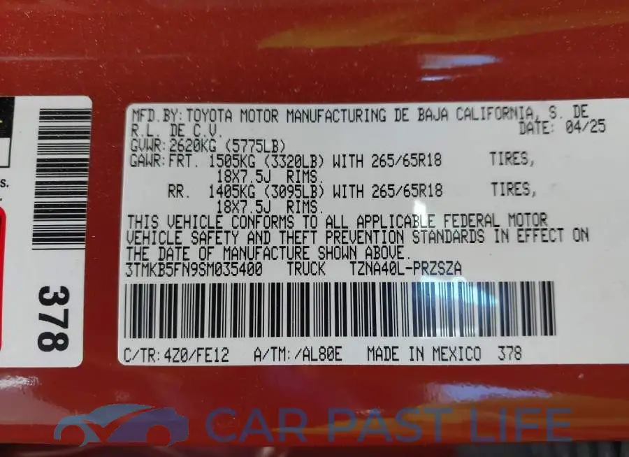 3TMKB5FN9SM035400# 9