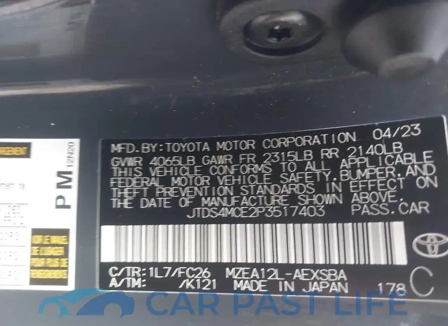 JTDS4MCE2P3517403# 9