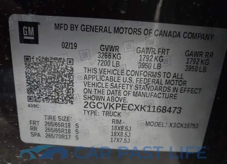 2GCVKPECXK1168473# 9