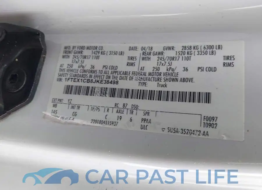 1FTEX1CB8JKE38498# 9
