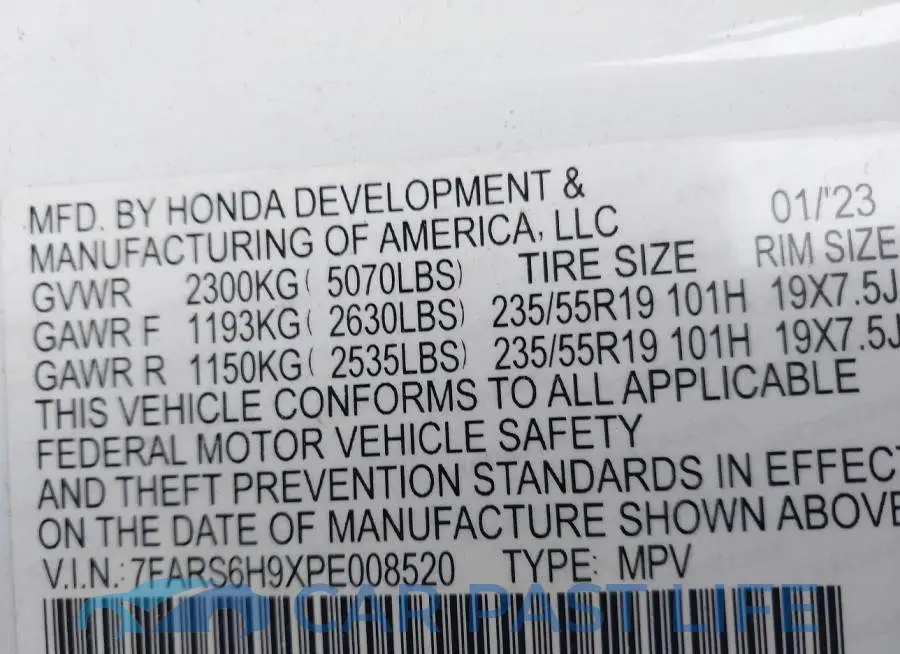 7FARS6H9XPE008520# 9