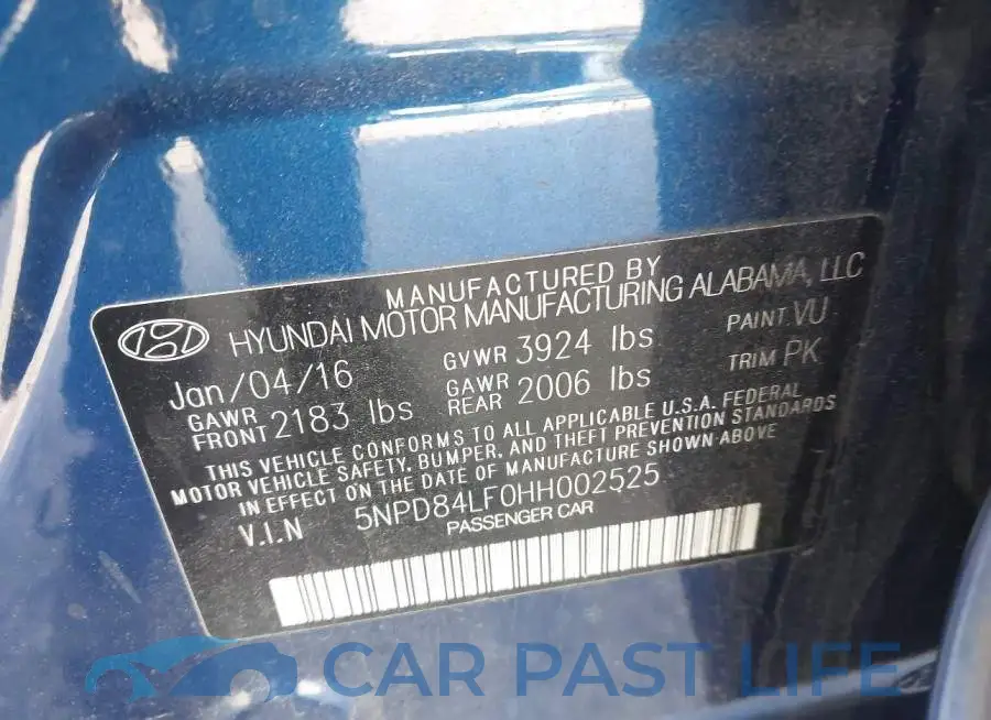 5NPD84LF0HH002525# 9