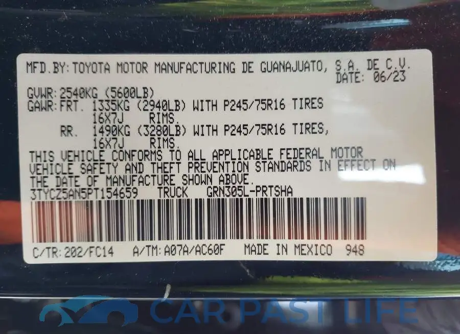 3TYCZ5AN5PT154659# 9