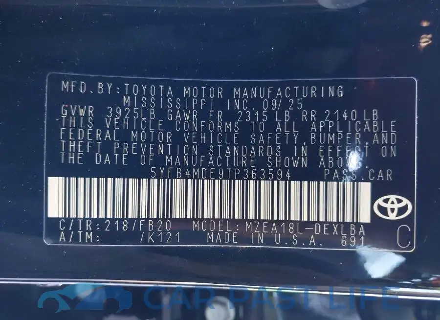 5YFB4MDE9TP363594# 9