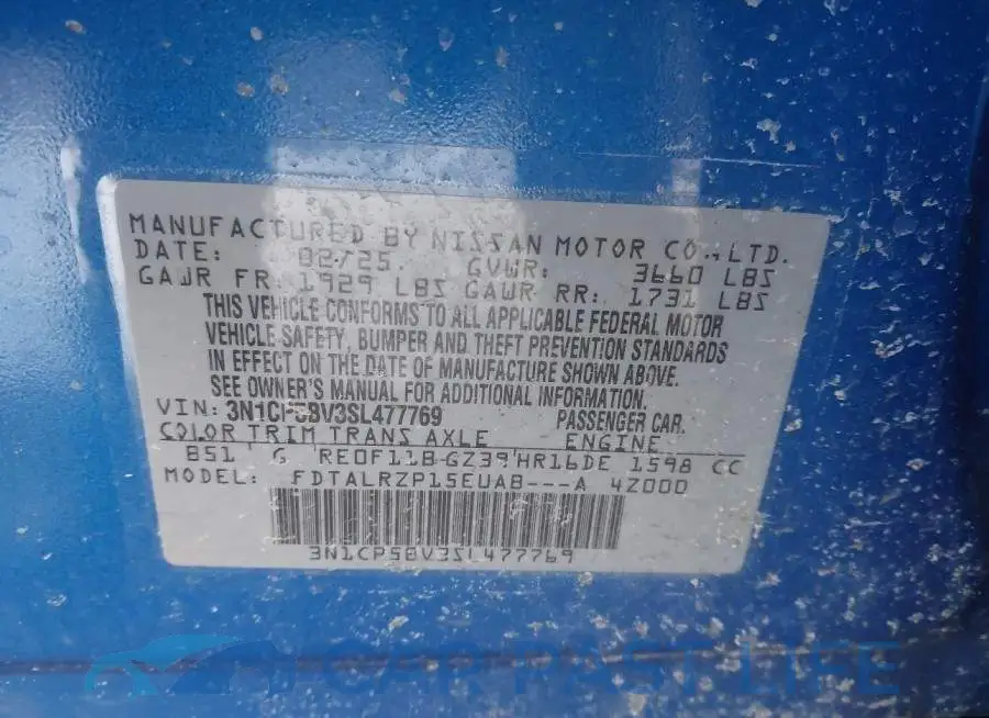 3N1CP5BV3SL477769# 9