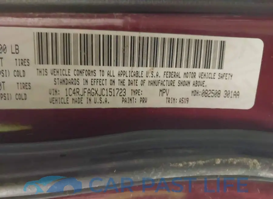 1C4RJFAGXJC151723# 9