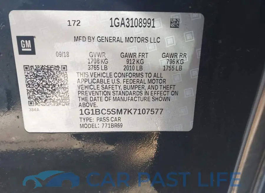 1G1BC5SM7K7107577# 9