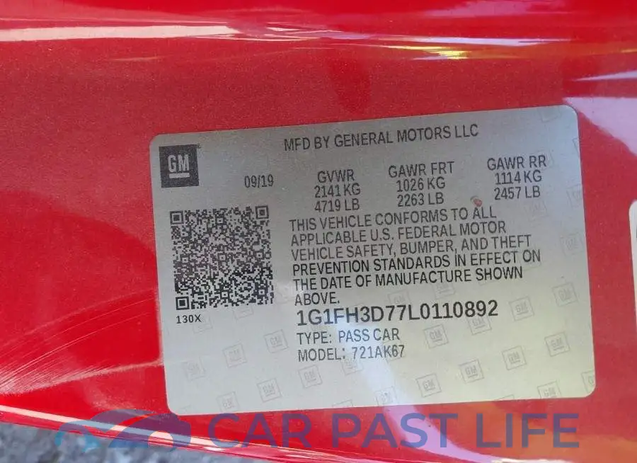1G1FH3D77L0110892# 9