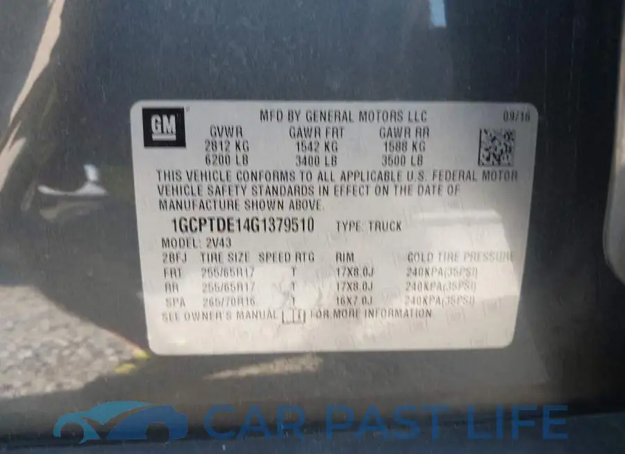 1GCPTDE14G1379510# 9