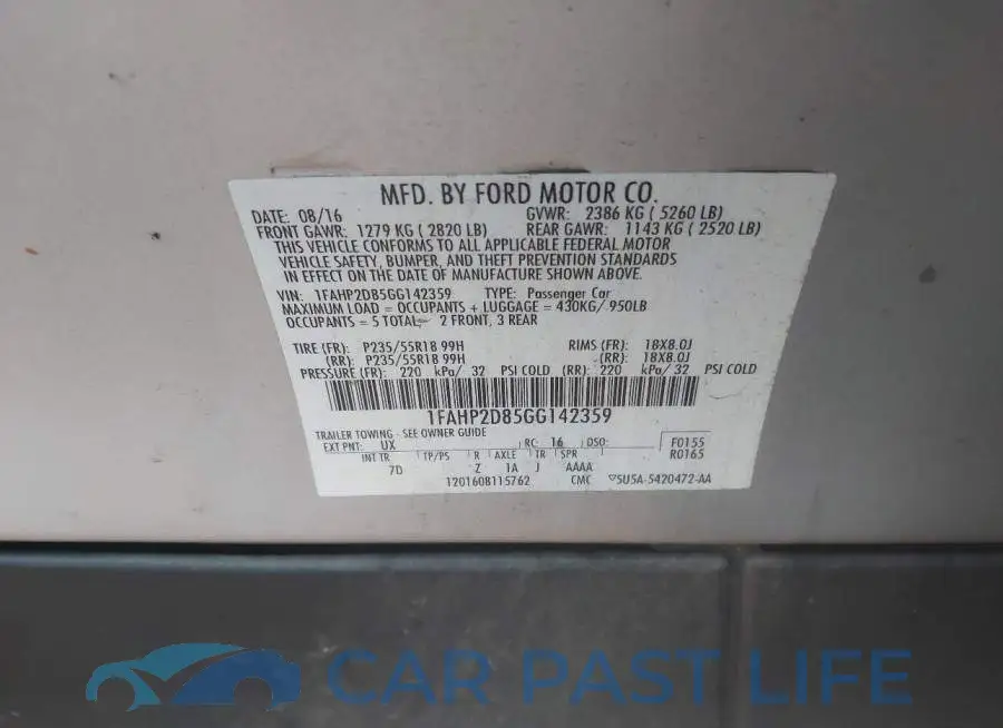 1FAHP2D85GG142359# 9