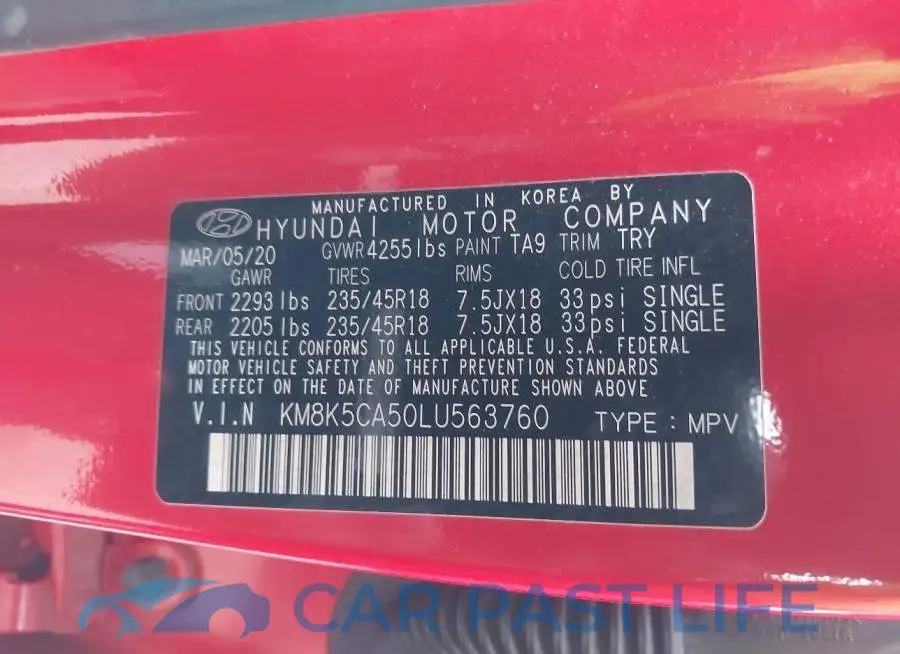 KM8K5CA50LU563760# 9