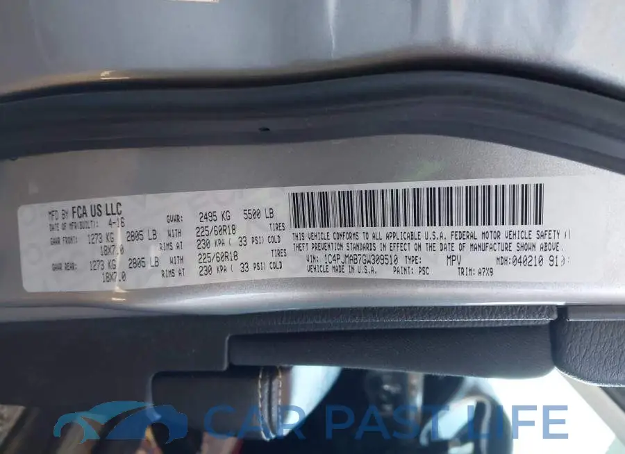 1C4PJMAB7GW309510# 8