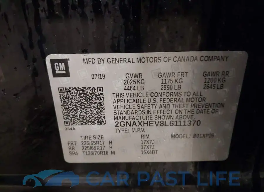2GNAXHEV8L6111370# 9