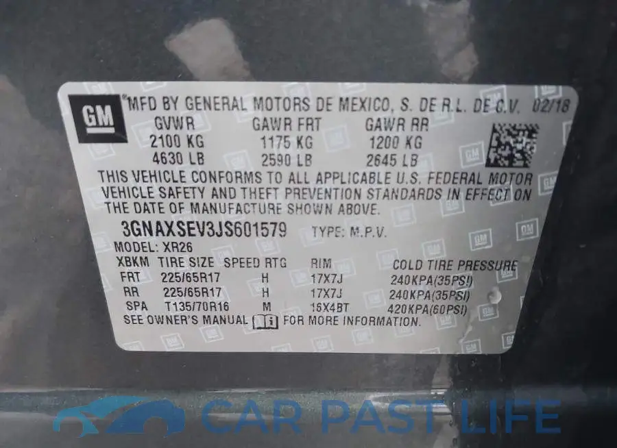 3GNAXSEV3JS601579# 9