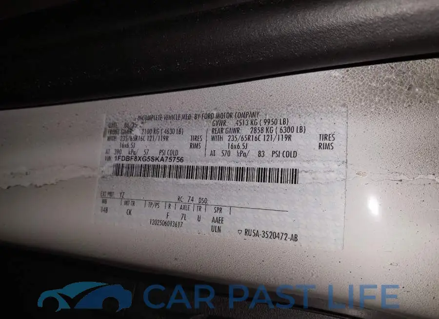 1FDBF8XG5SKA75756# 9