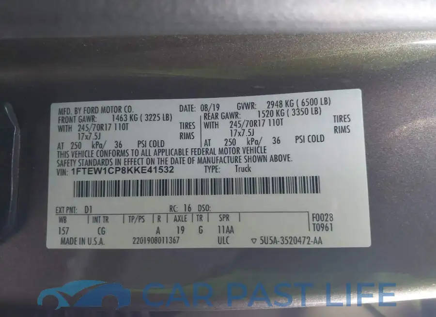 1FTEW1CP8KKE41532# 9