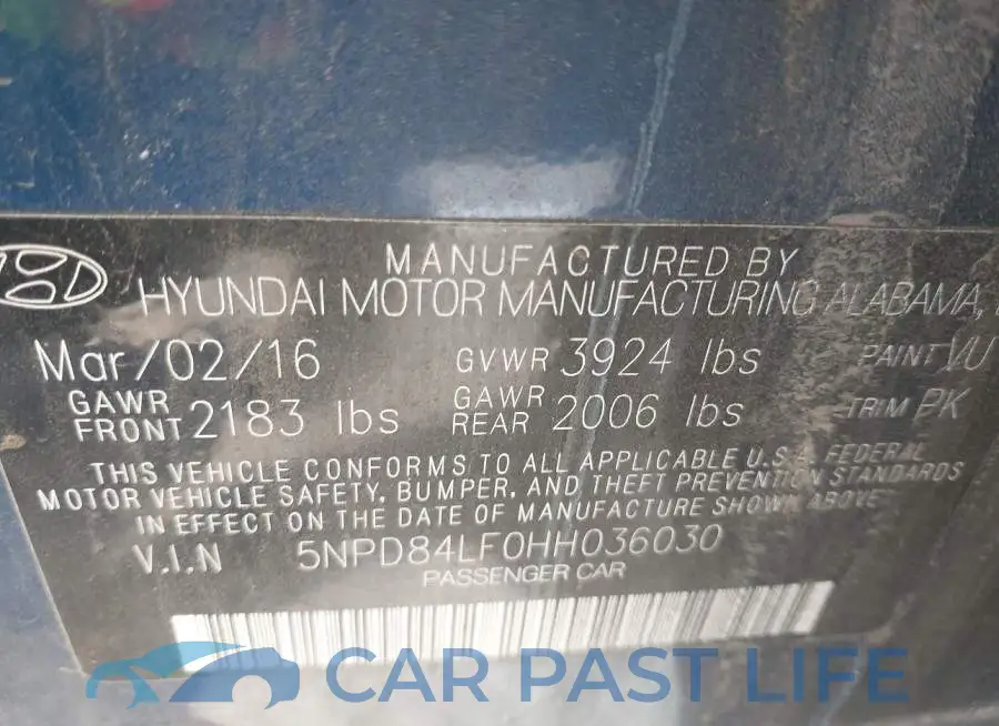 5NPD84LF0HH036030# 9