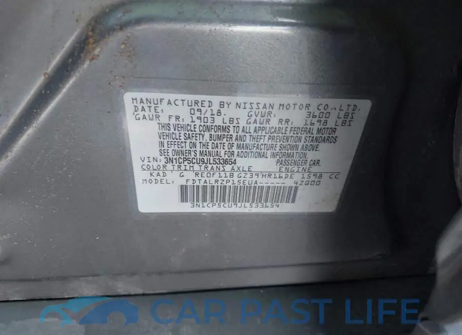 3N1CP5CU9JL533654# 9