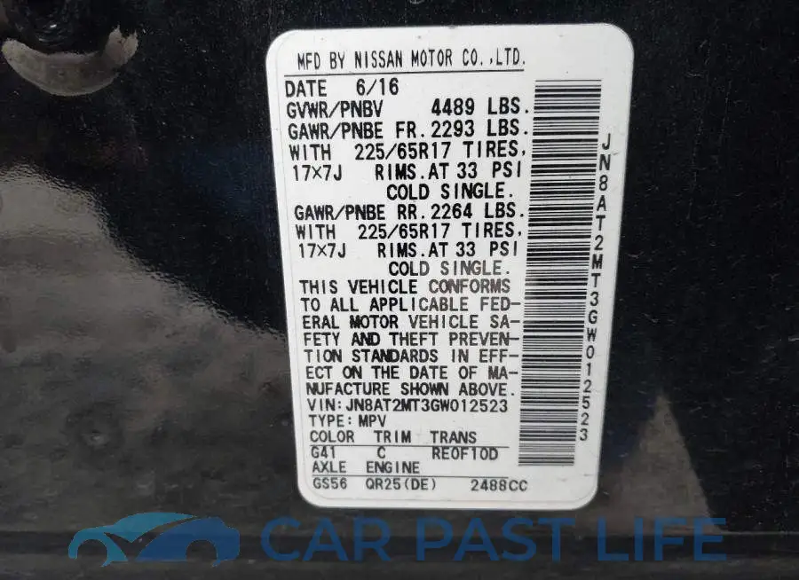 JN8AT2MT3GW012523# 9