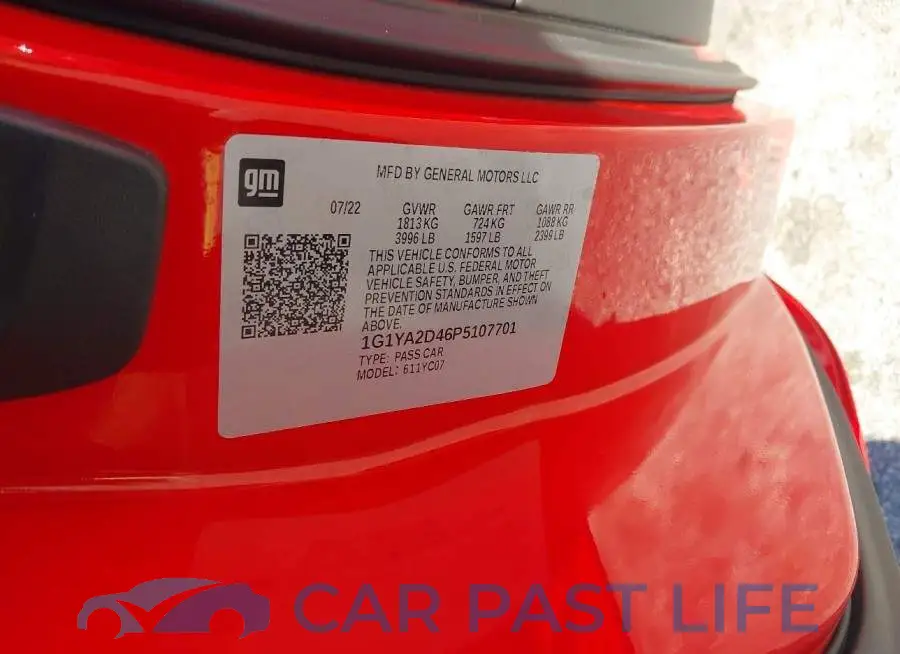 1G1YA2D46P5107701# 9