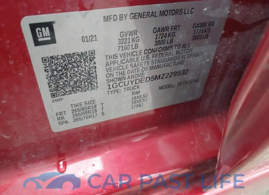 1GCUYDED5MZ229532# 9