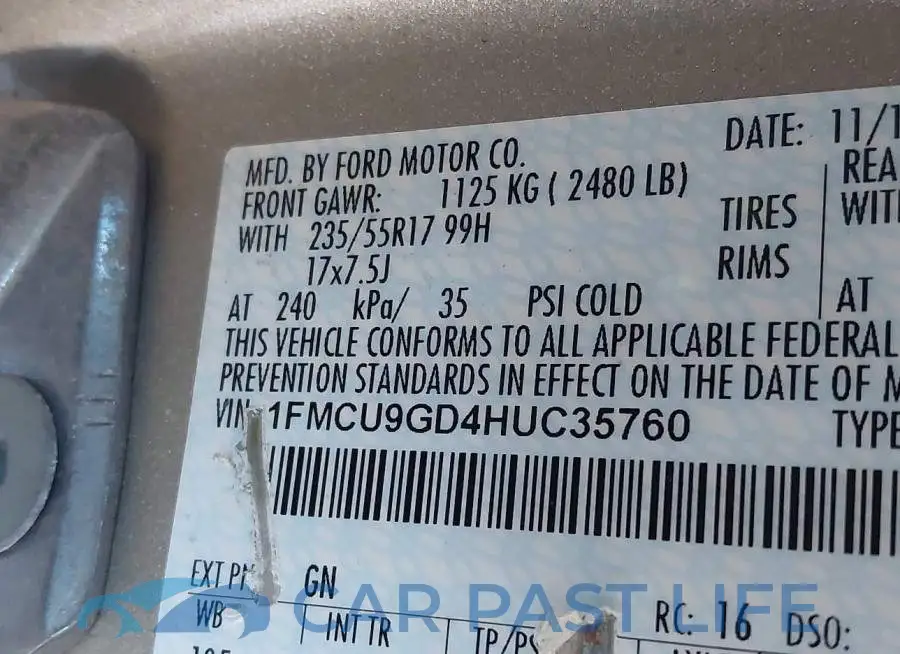 1FMCU9GD4HUC35760# 9
