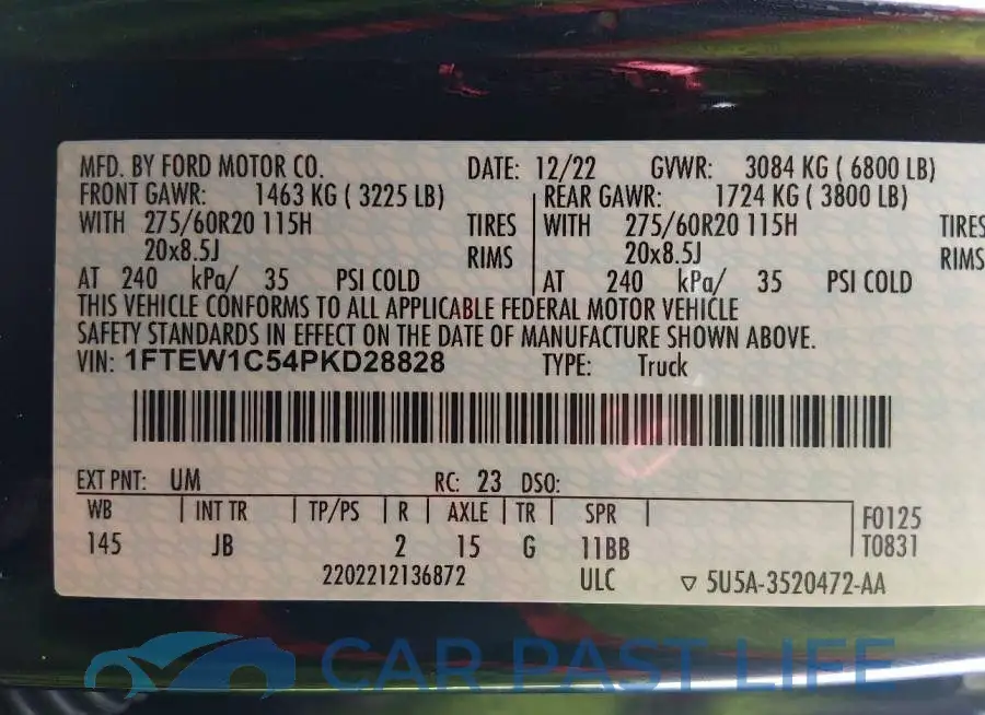 1FTEW1C54PKD28828# 9