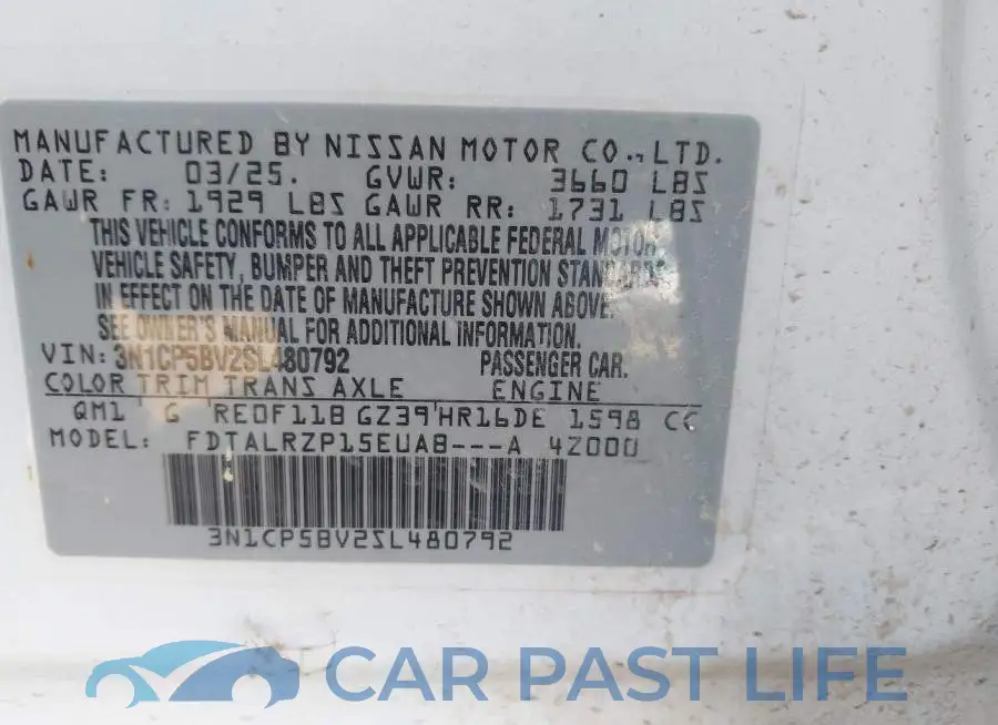 3N1CP5BV2SL480792# 9