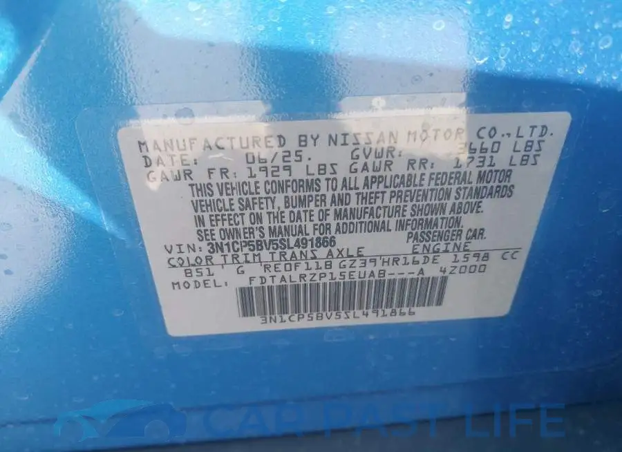 3N1CP5BV5SL491866# 9