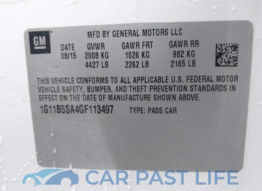 1G11B5SA4GF113497# 9