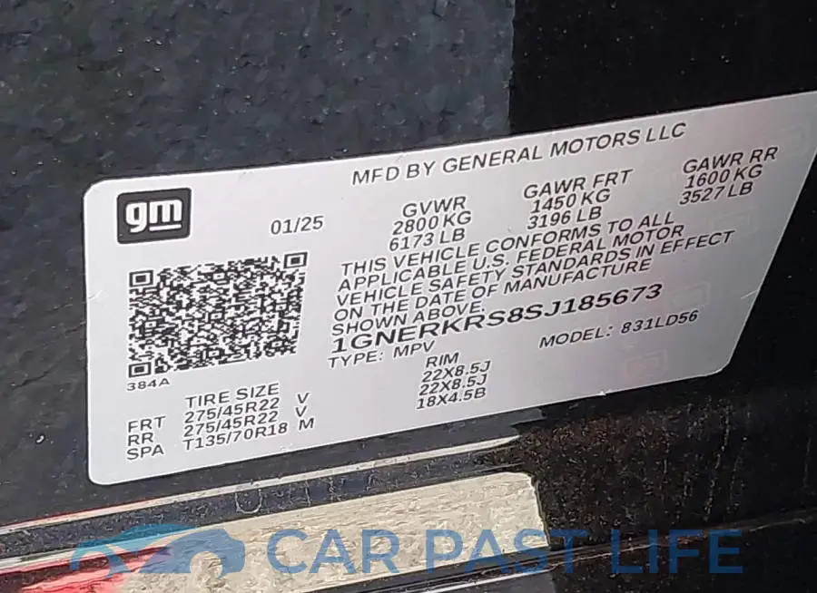 1GNERKRS8SJ185673# 9