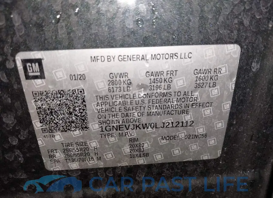 1GNEVJKW0LJ212112# 9