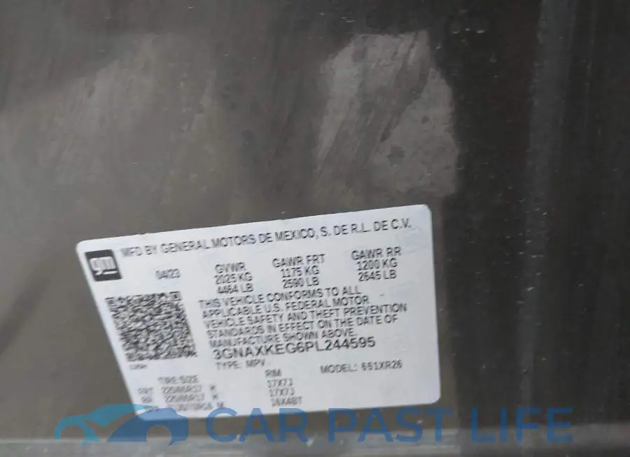 3GNAXKEG6PL244595# 9
