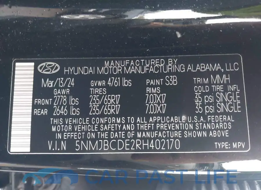 5NMJBCDE2RH402170# 9