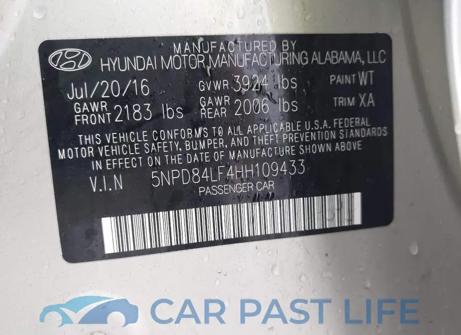 5NPD84LF4HH109433# 9