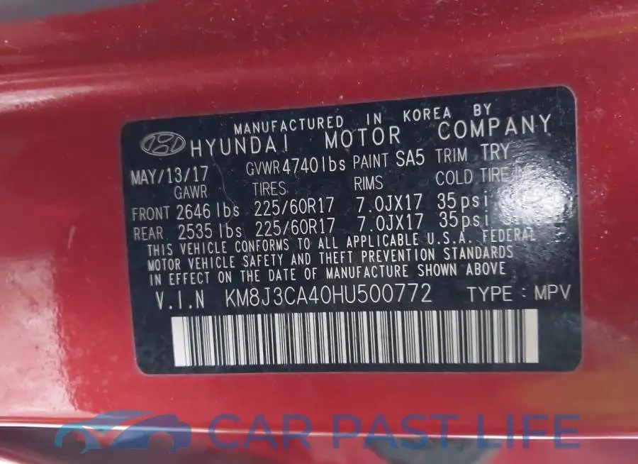 KM8J3CA40HU500772# 9