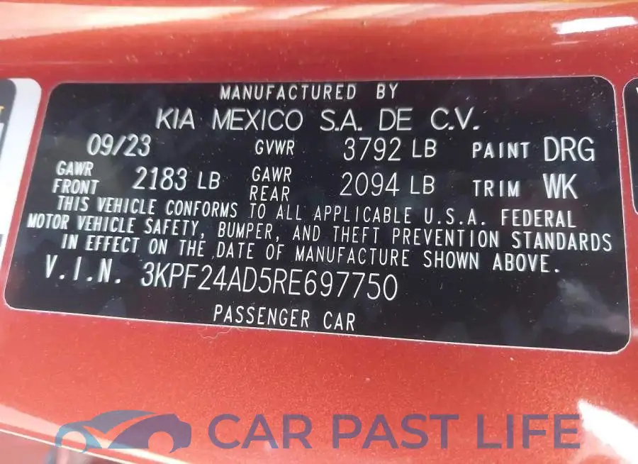 3KPF24AD5RE697750# 9