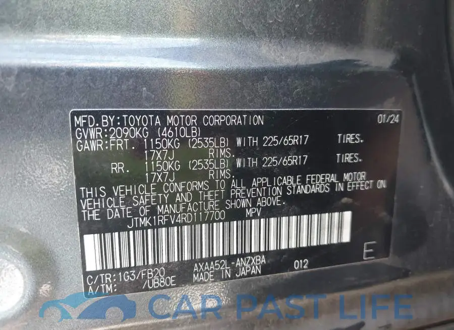 JTMK1RFV4RD117700# 9