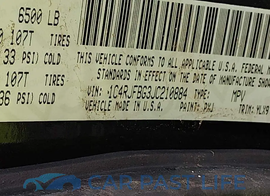 1C4RJFBG3JC210884# 9
